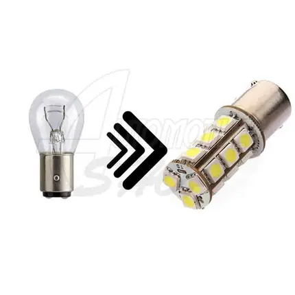 Lâmpada Um Polo P21W de 18 Leds super branco Unidade
