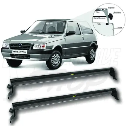 Rack de Teto Vhip Fix.Porta Fiat Uno 84 até 2014 2pts C.918