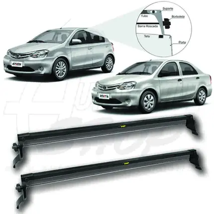 Rack de Teto Vhip Fix.Porta Toyota Etios Sedan Hatch C.992