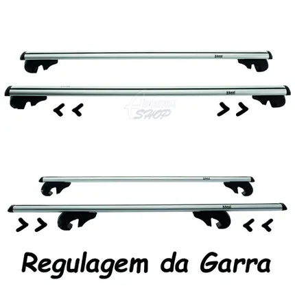Rack Teto Travessa Aluminio 75kg Kiussi Belluno S/ Chave PTO