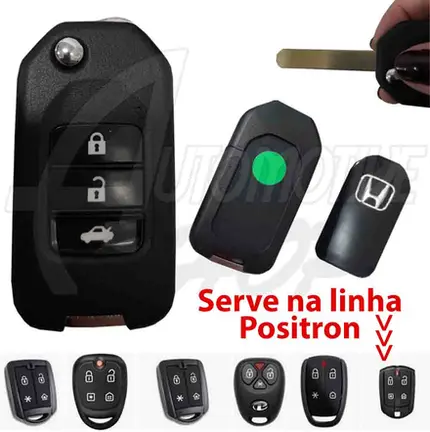 Chave Canivete p Alarme Positron Honda Civic 01-06 Fit 03-08