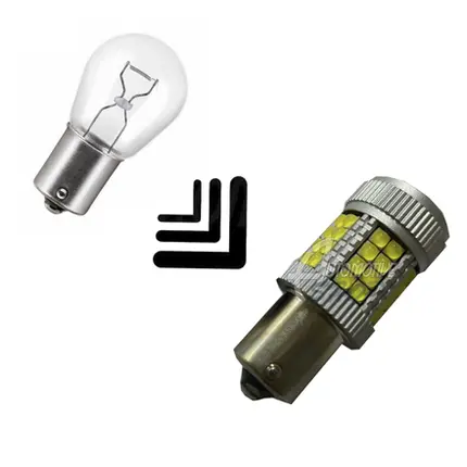 Lâmpada 1156 P21W 12v 24v Um Polo 40 Leds Cooler Branco PAR