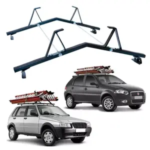 Rack de teto Porta Escada100kg Furar Todos Carros Van PRETO