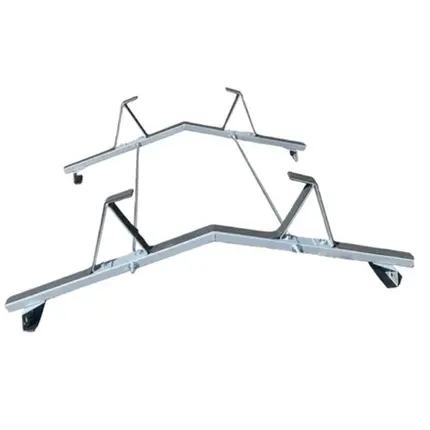 Rack de teto Porta Escada100kg Furar Todos Carros Van PRATA