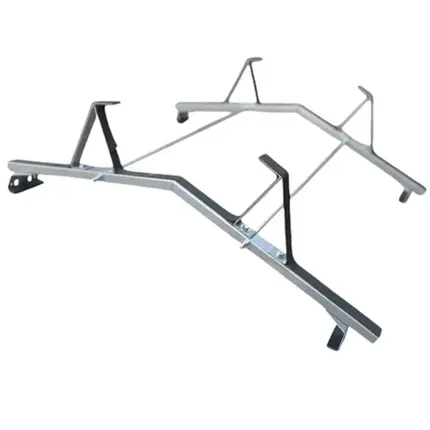 Rack de teto Porta Escada100kg Furar Todos Carros Van PRATA